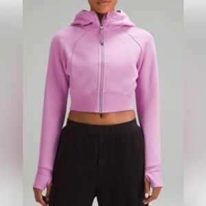 NWT Lululemon Scuba full zip cropped- dahlia mauve